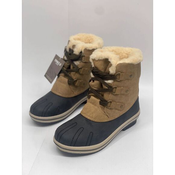 PAWZ by Bearpaw Women's Ginnie Winter Boots - Tan/Black 7M - Picture 1 of 7